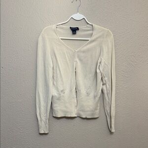 Ann Taylor silk blend cream cardigan